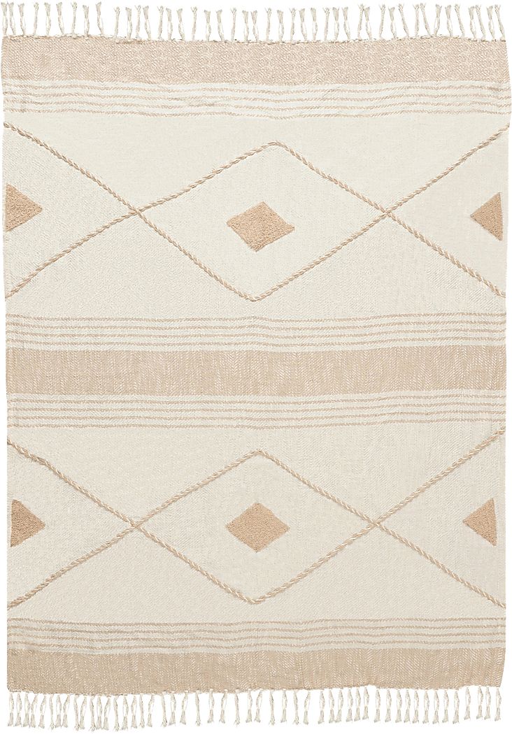 Allico Beige Throw Blanket
