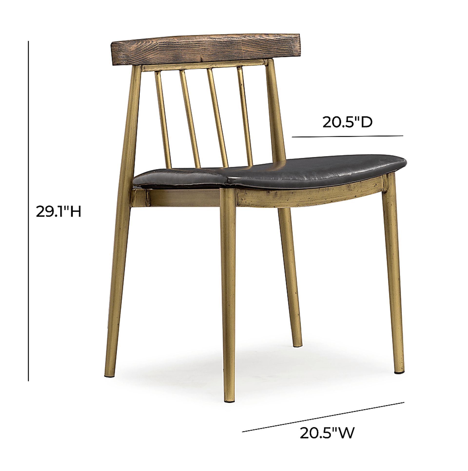 Allie Lane Brass Side Chair, Set of 2 - Image 9
