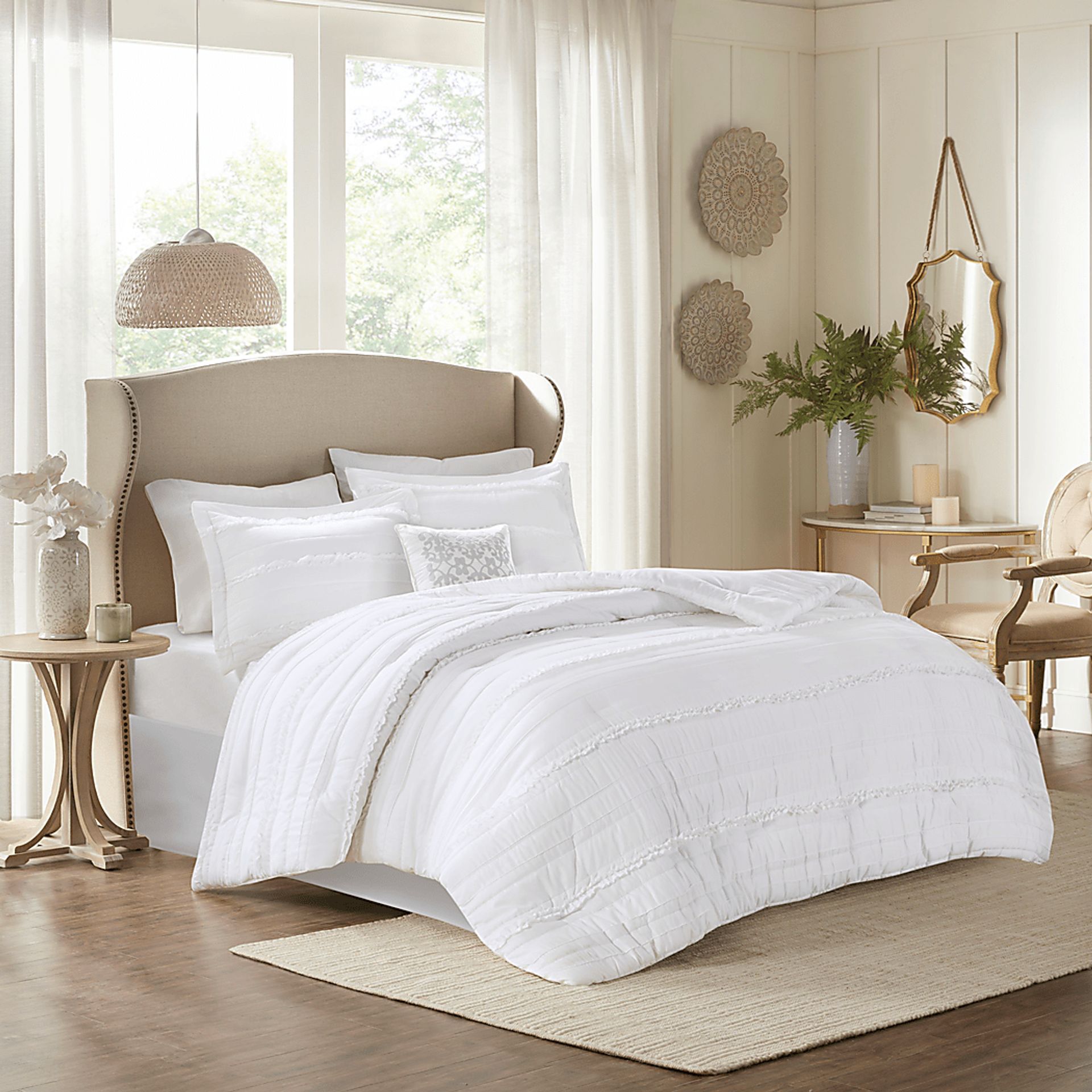 Allinda White 5 Pc Queen Comforter Set - Image 2