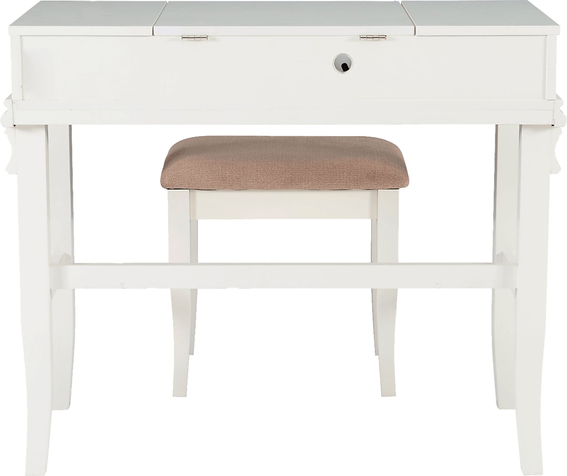 Alline White Vanity Set - Image 11