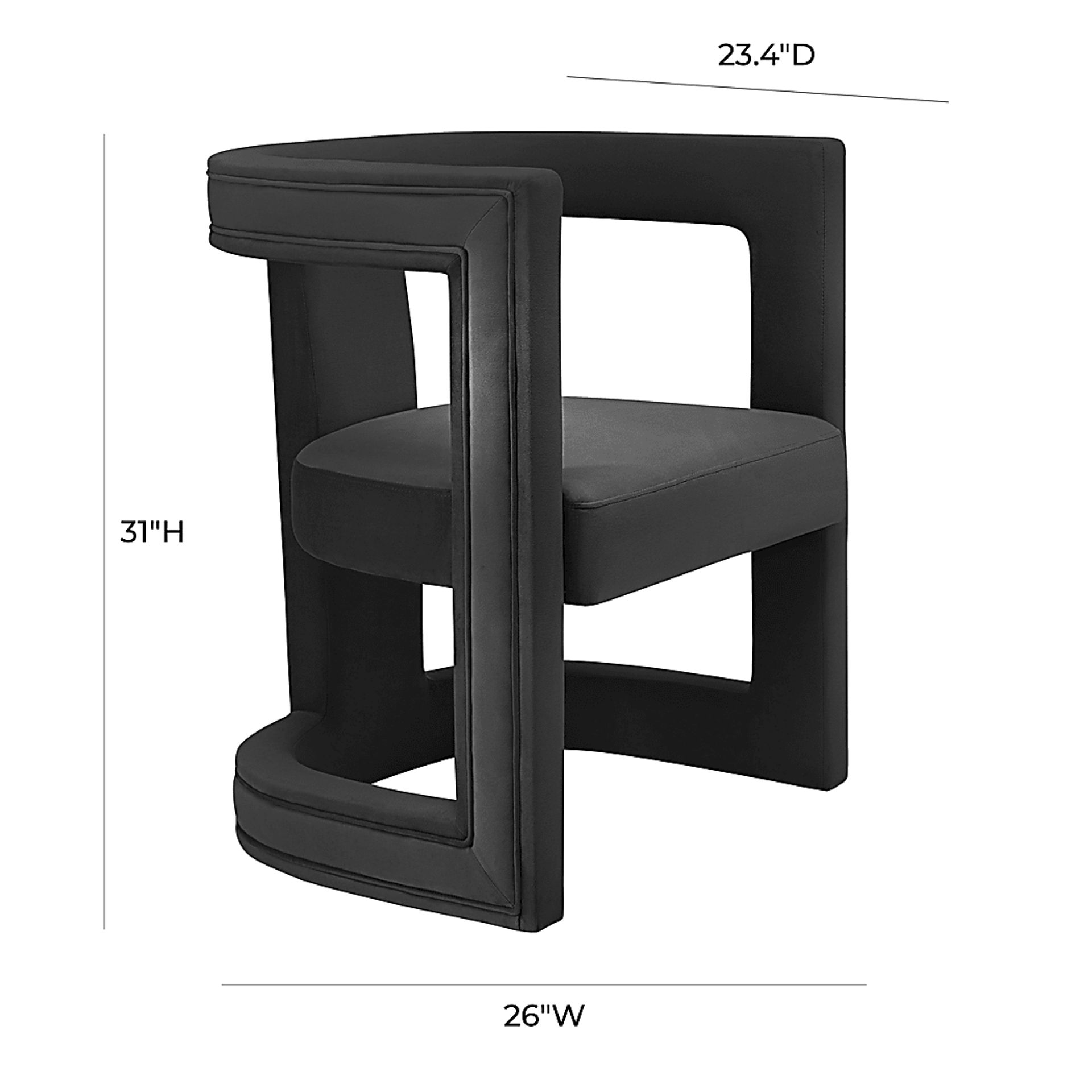Allora Ann Black Accent Chair - Image 4