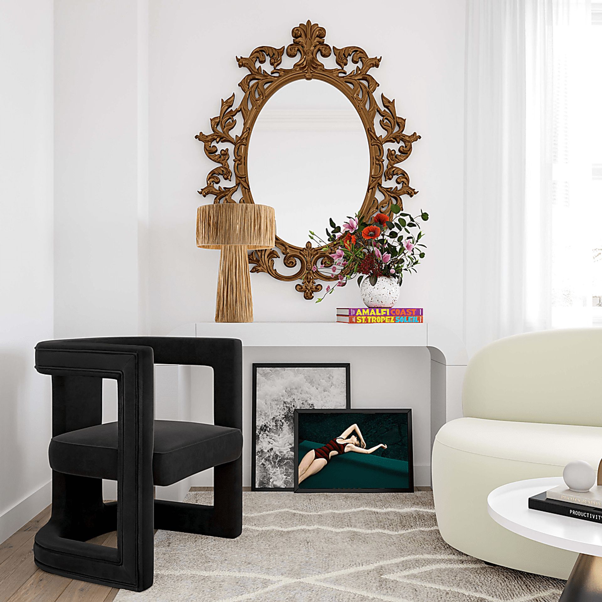 Allora Ann Black Accent Chair - Image 5