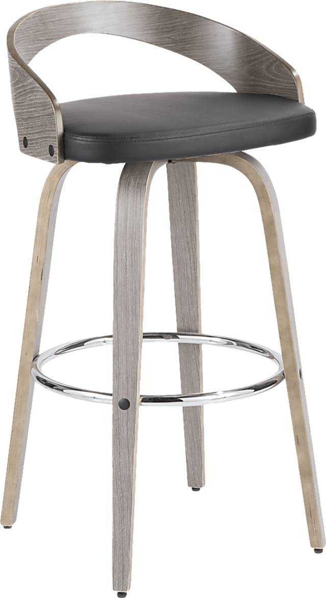 Alloway Black Swivel Barstool, Set of 2 - Thumbnail - Image 3