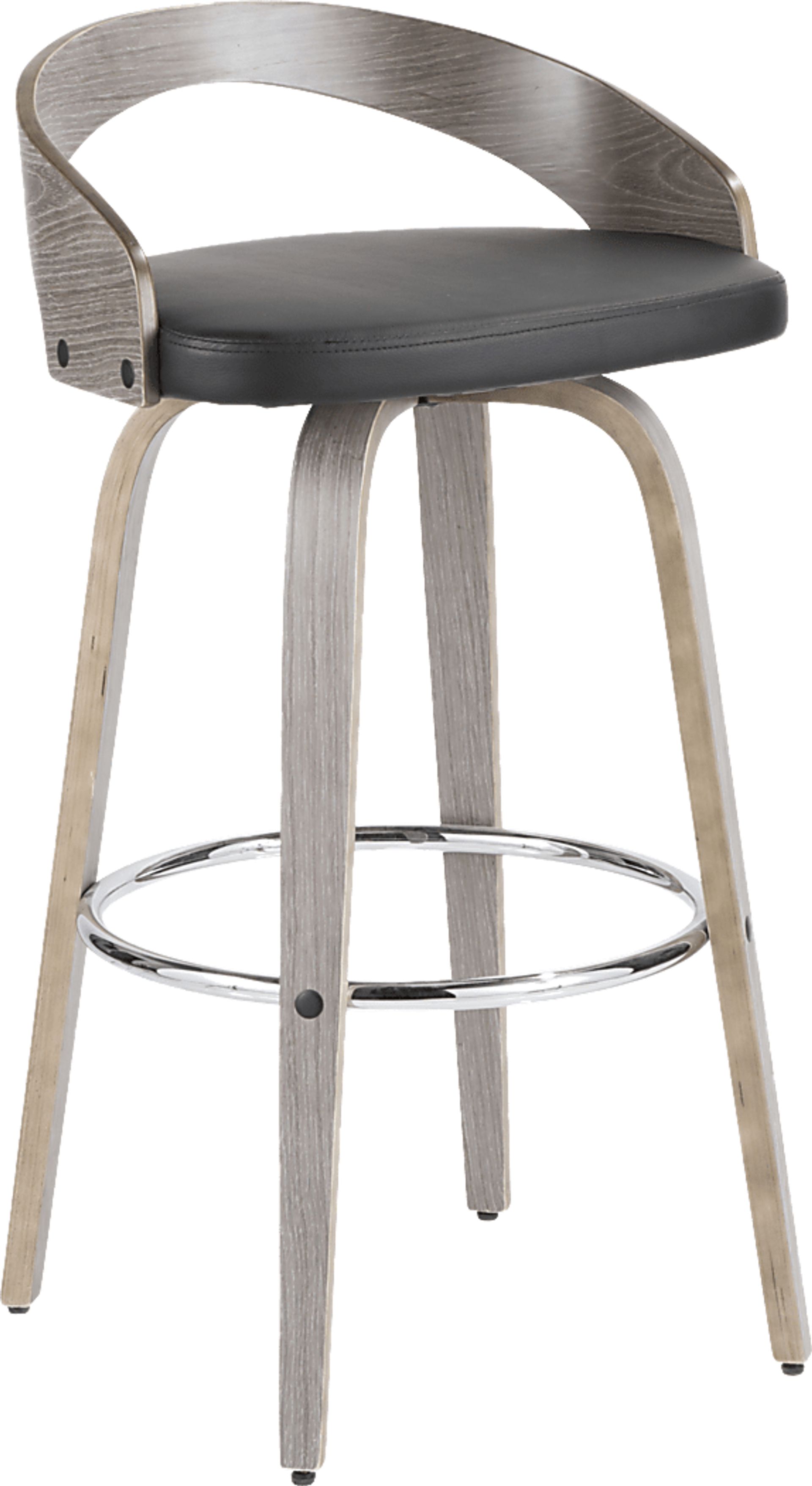 Alloway Black Swivel Barstool, Set of 2 - Image 3