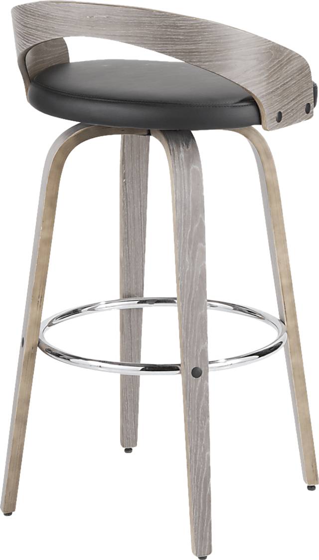 Alloway Black Swivel Barstool, Set of 2 - Thumbnail - Image 4