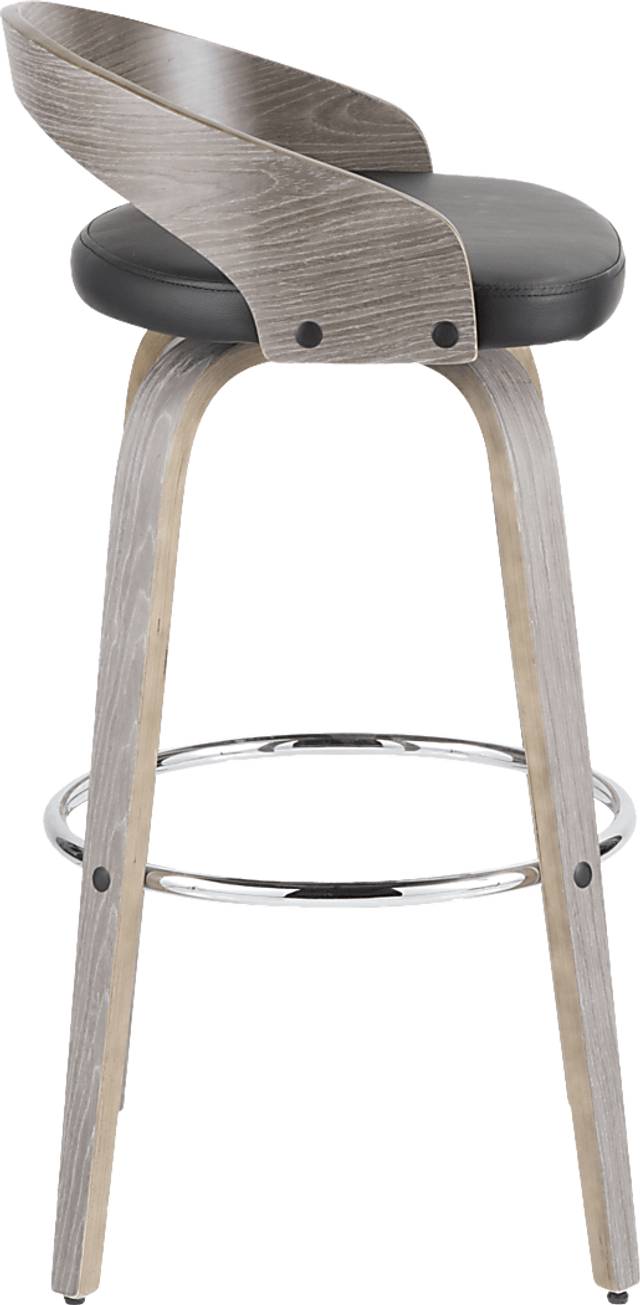 Alloway Black Swivel Barstool, Set of 2 - Thumbnail - Image 5