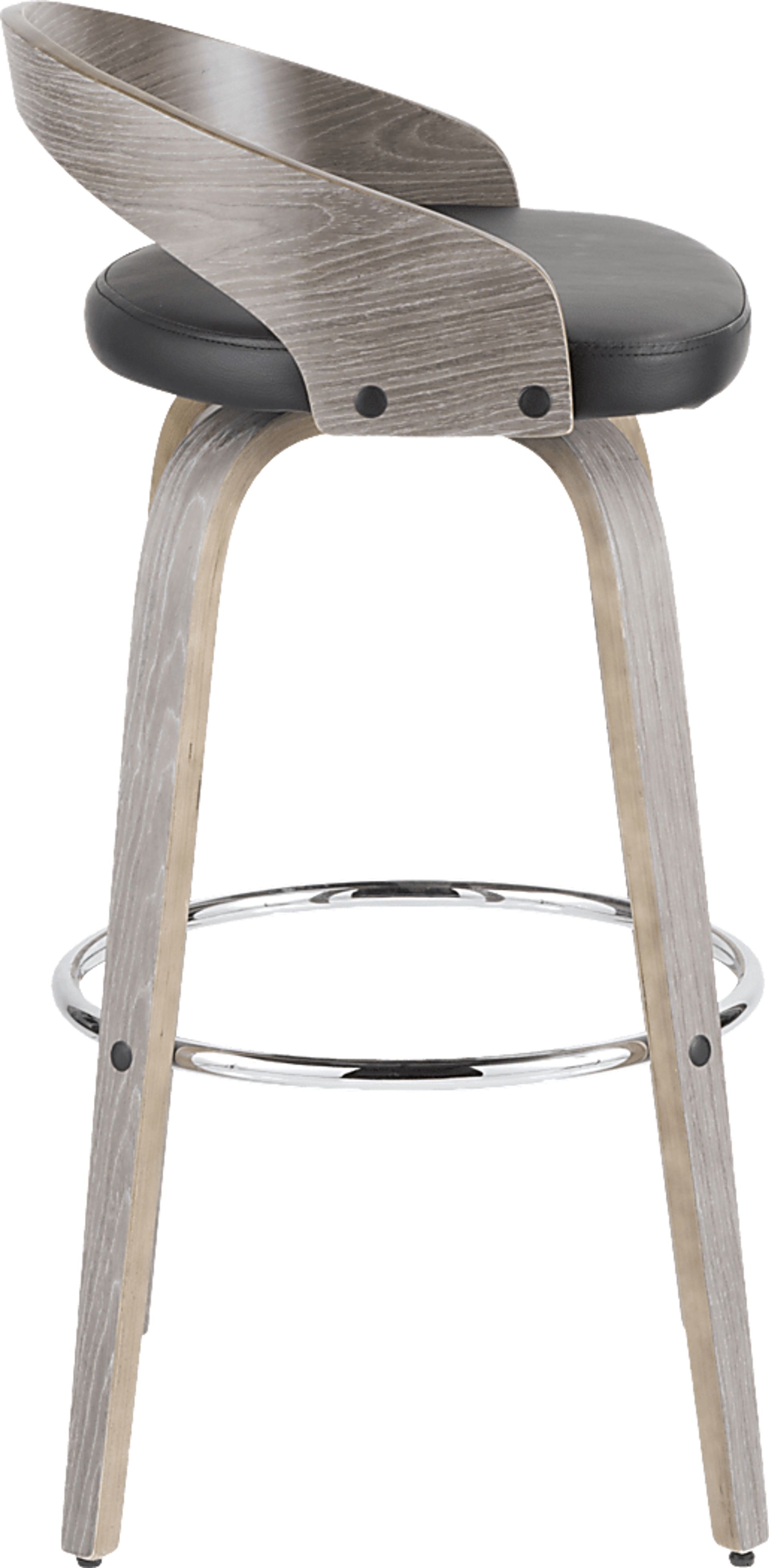 Alloway Black Swivel Barstool, Set of 2 - Image 5