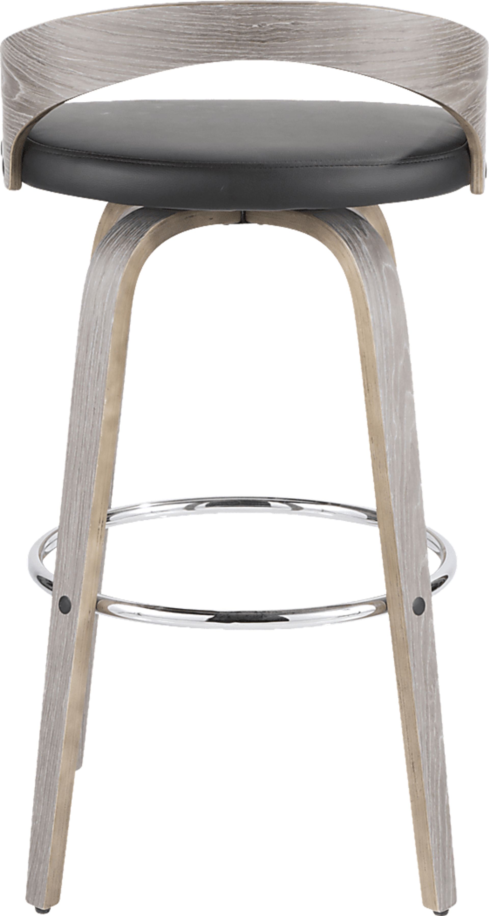 Alloway Black Swivel Barstool, Set of 2 - Image 6