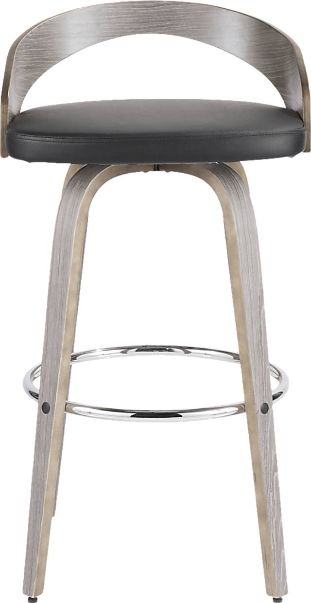 Alloway Black Swivel Barstool, Set of 2 - Thumbnail - Image 7