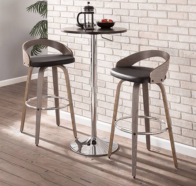 Alloway Black Swivel Barstool, Set of 2 - Thumbnail - Image 9