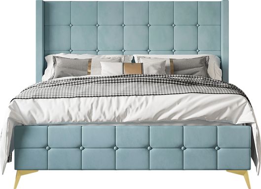 Allpeina Blue King Bed