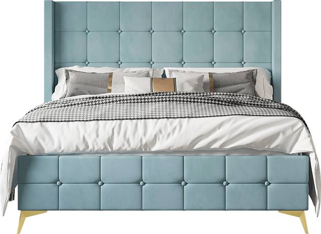 Allpeina Blue King Bed - Thumbnail - Image 1