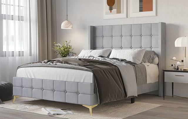 Allpeina Gray Twin Bed - Thumbnail - Image 2