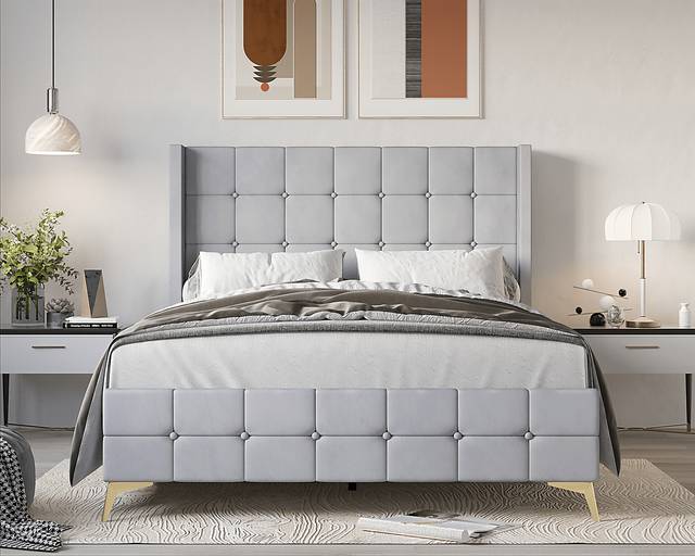 Allpeina Gray Twin Bed - Thumbnail - Image 4