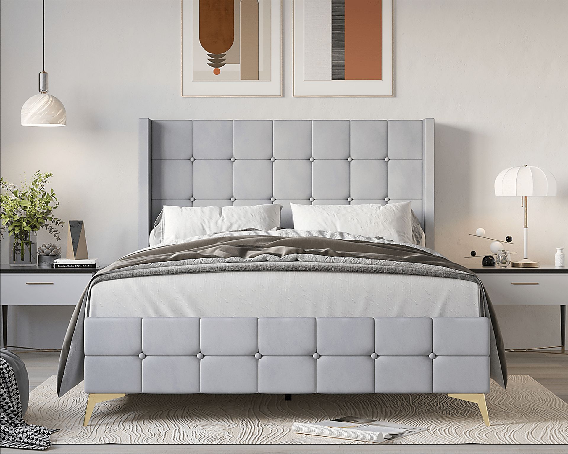 Allpeina Gray Twin Bed - Image 4