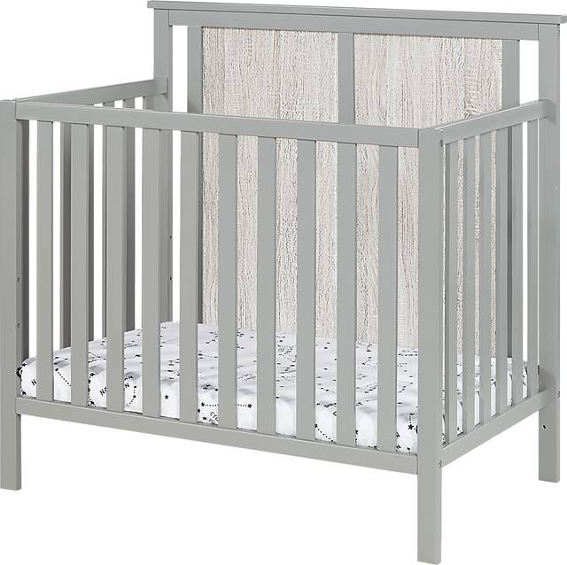 Kids Allsky Gray Crib with Mattress Pad - Thumbnail - Image 1