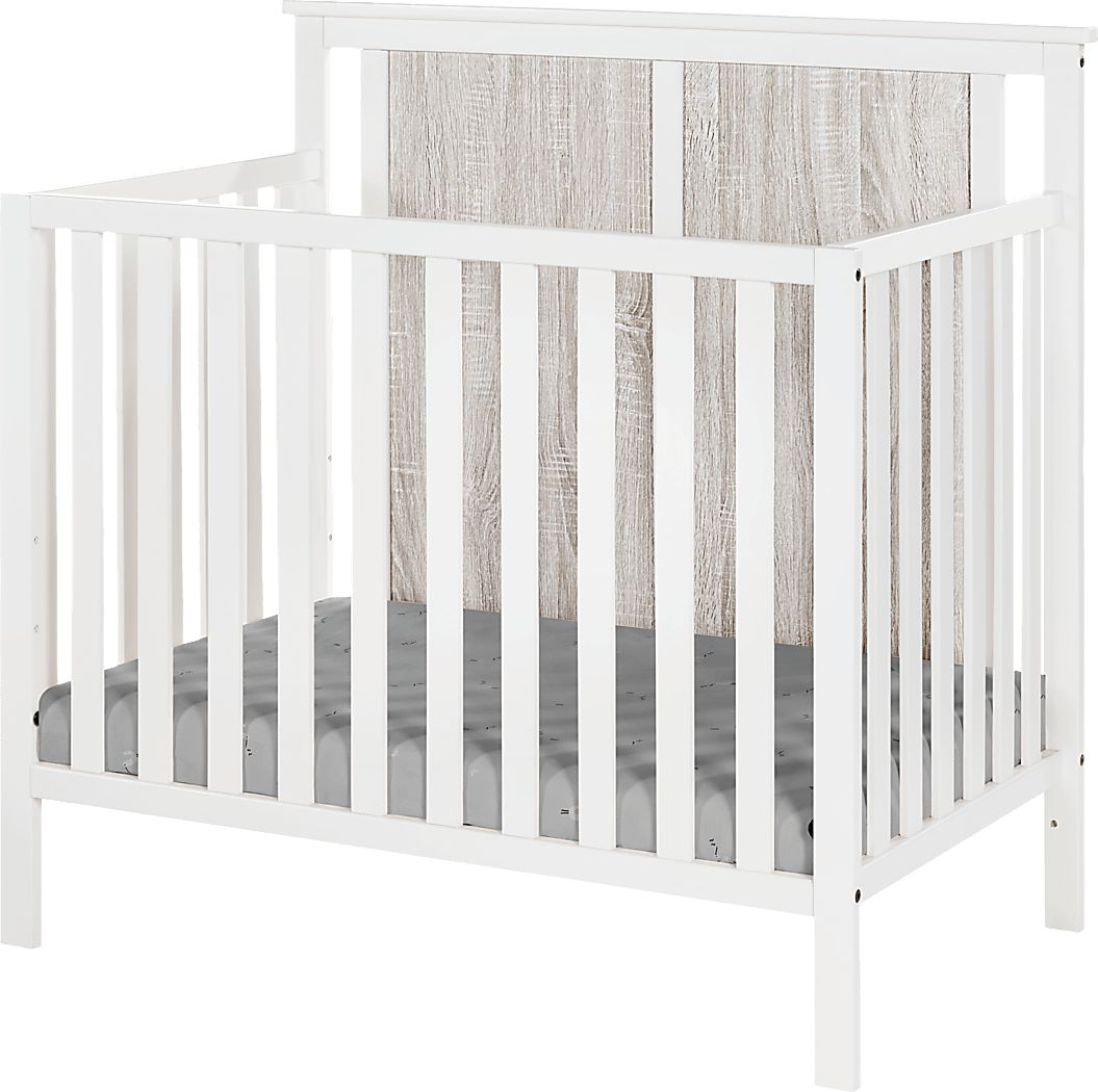 Kids Allsky White Crib with Mattress Pad