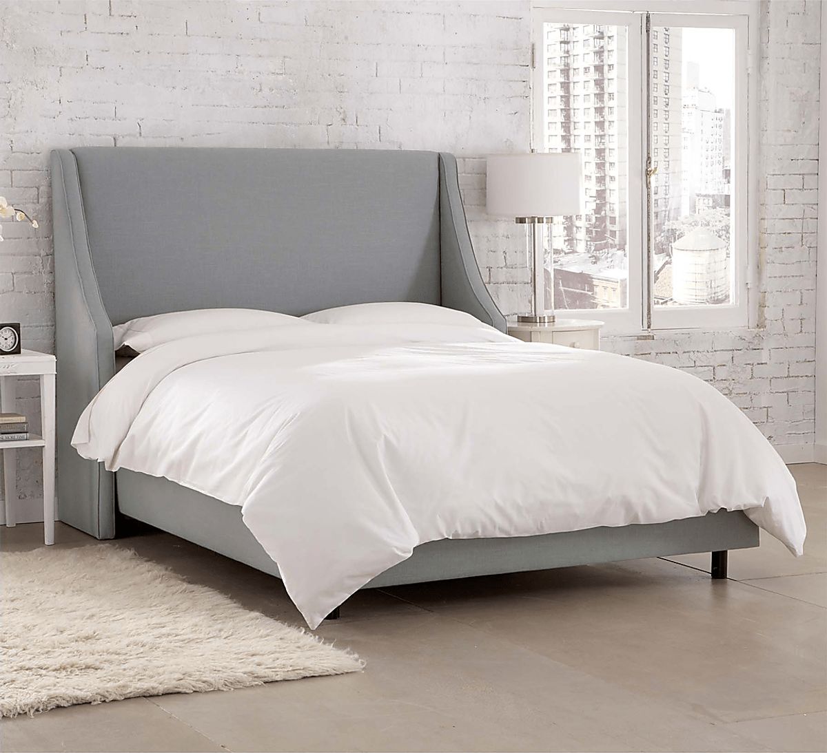 Allyena Gray Linen,Polyester Fabric Full Bed | Rooms to Go