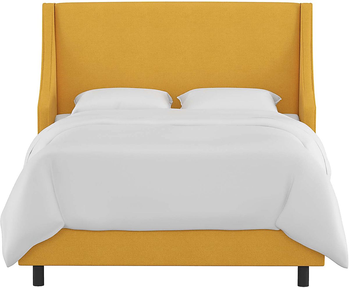 Allyena Yellow Linen,Polyester Fabric King Bed | Rooms to Go