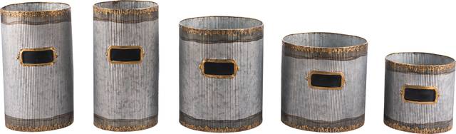 Allysum Gray Outdoor Set of 5 Planters - Thumbnail - Image 2