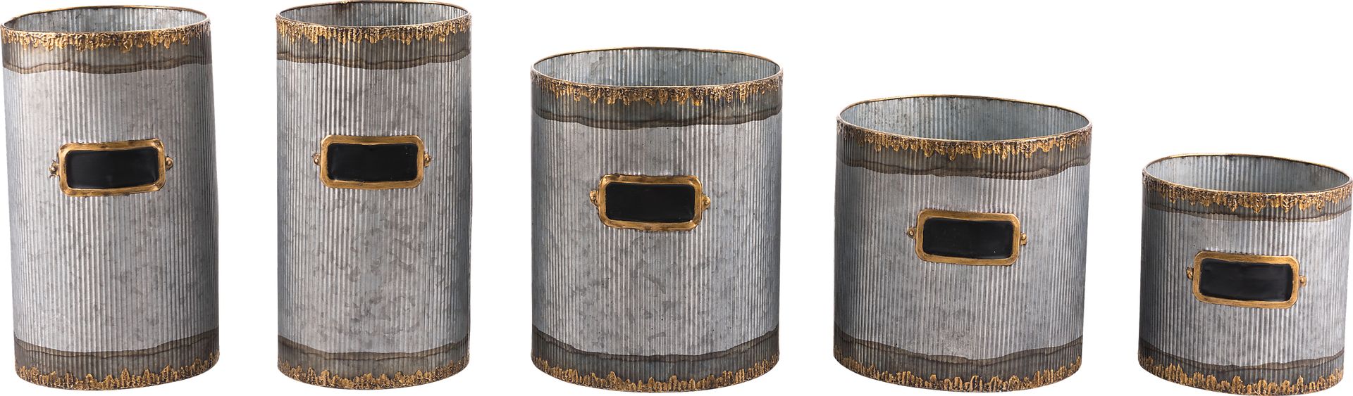 Allysum Gray Outdoor Set of 5 Planters - Image 2