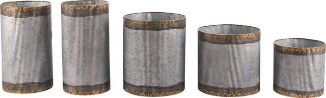 Allysum Gray Outdoor Set of 5 Planters - Thumbnail - Image 3