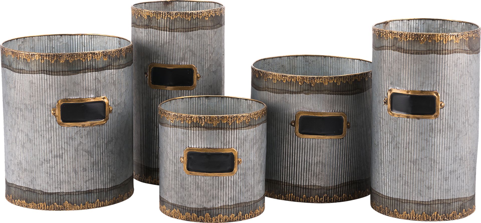 Allysum Gray Outdoor Set of 5 Planters - Image 1