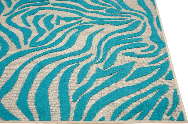 Almarie Blue 8' x 11' Indoor/Outdoor Rug - Thumbnail - Image 2