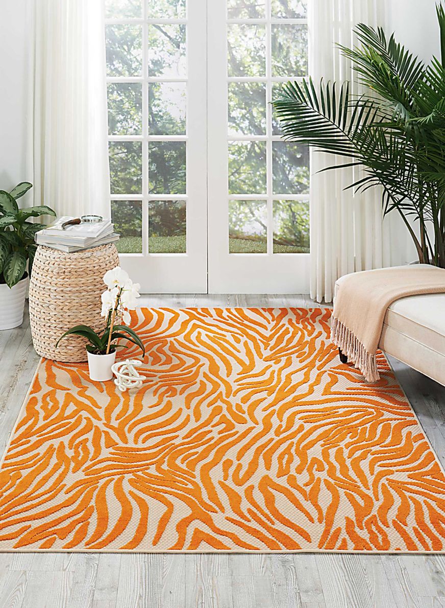 Almarie Orange 8' x 11' Indoor/Outdoor Rug Rooms To Go