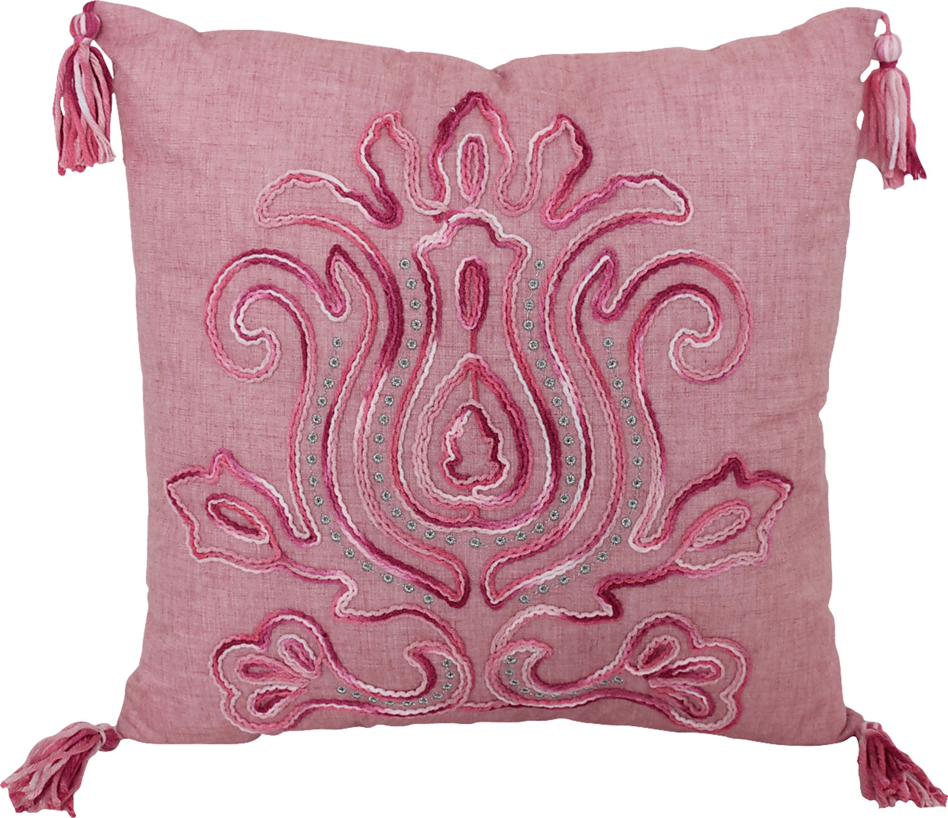 Almeta Pink Throw Pillow - Image 1