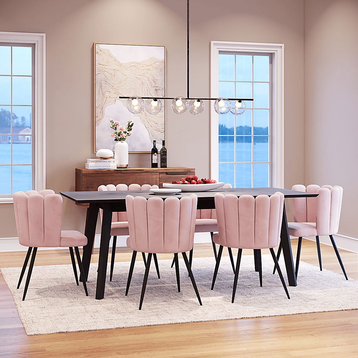 Almond Trail Black Chandelier