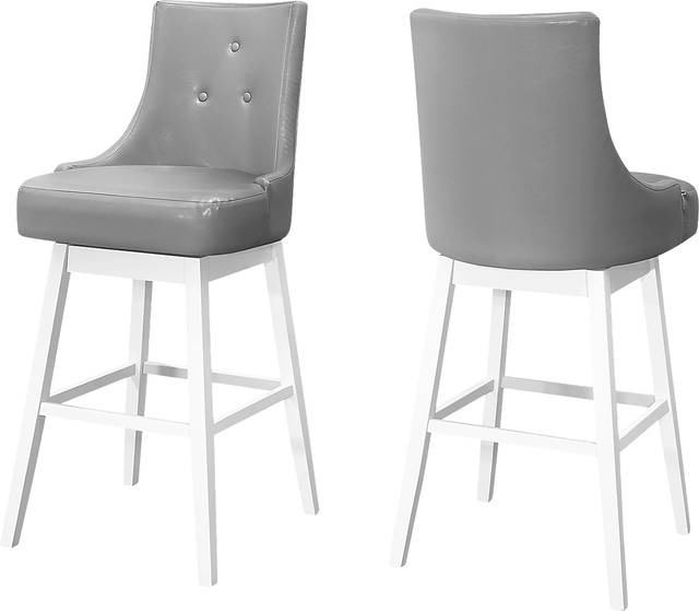 Almondwood Gray Swivel Barstool, Set of 2 - Thumbnail - Image 1