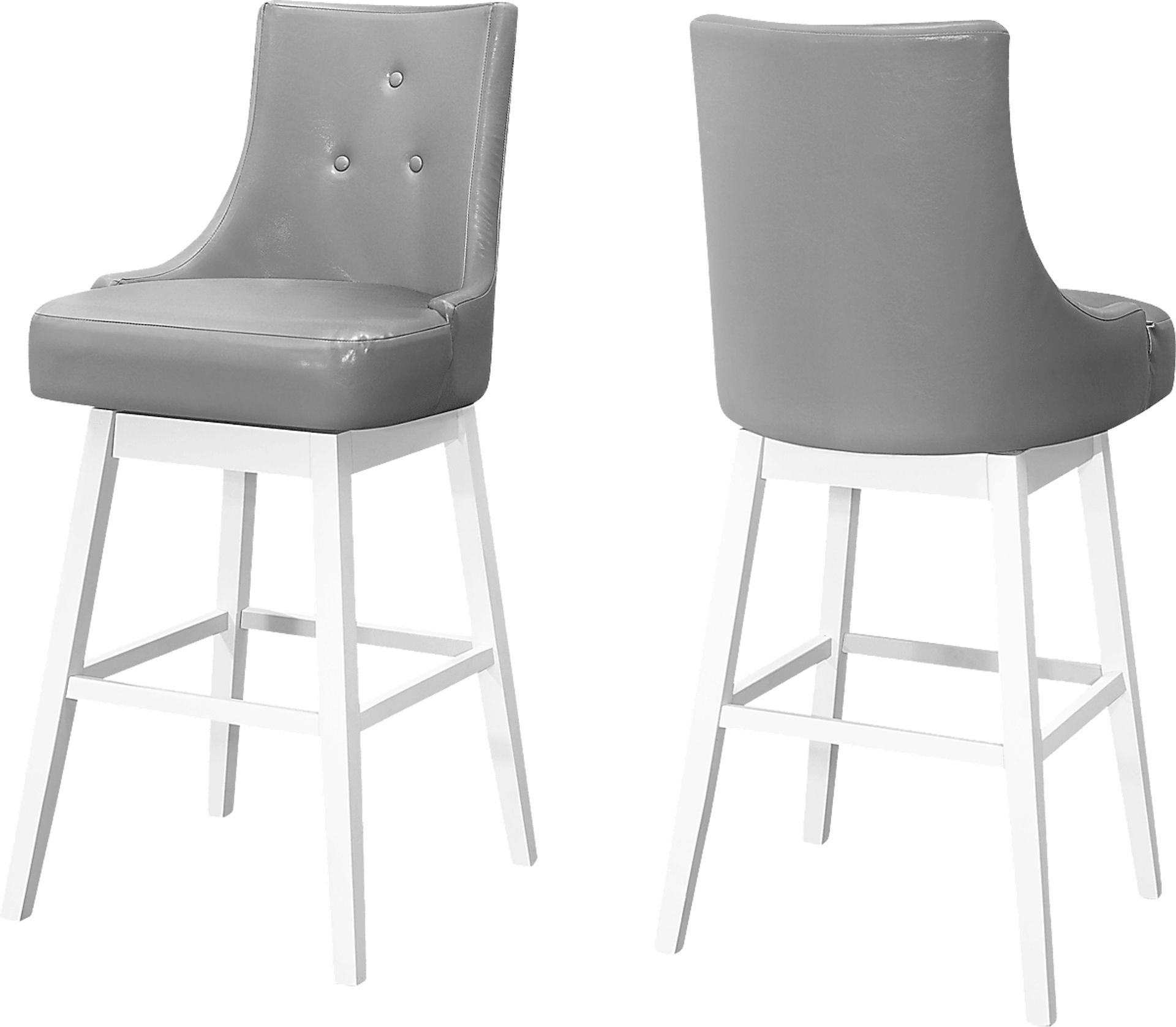 Almondwood Gray Swivel Barstool, Set of 2 - Image 1