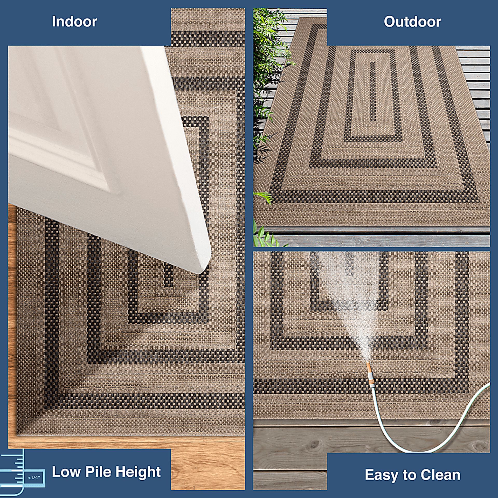 Almoris Taupe 6'6 x 9'4 Indoor/Outdoor Rug - Image 4