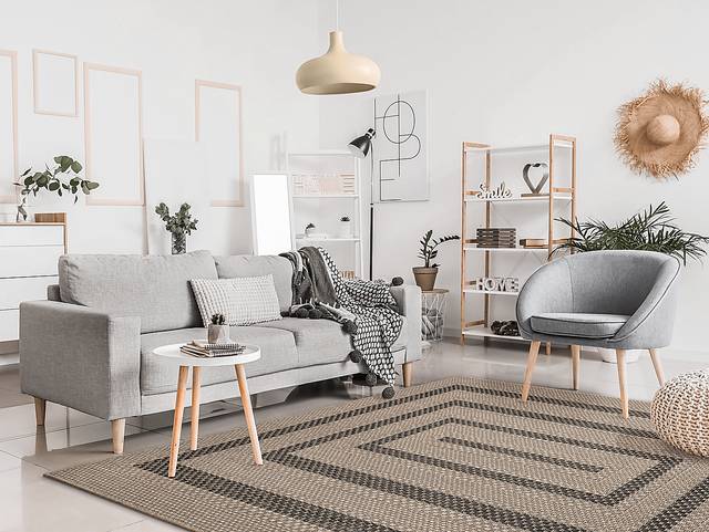 Almoris Taupe 7'10 Sqaure Indoor/Outdoor Rug - Thumbnail - Image 3