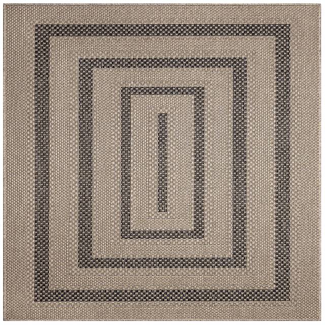 Almoris Taupe 7'10 Sqaure Indoor/Outdoor Rug - Thumbnail - Image 1