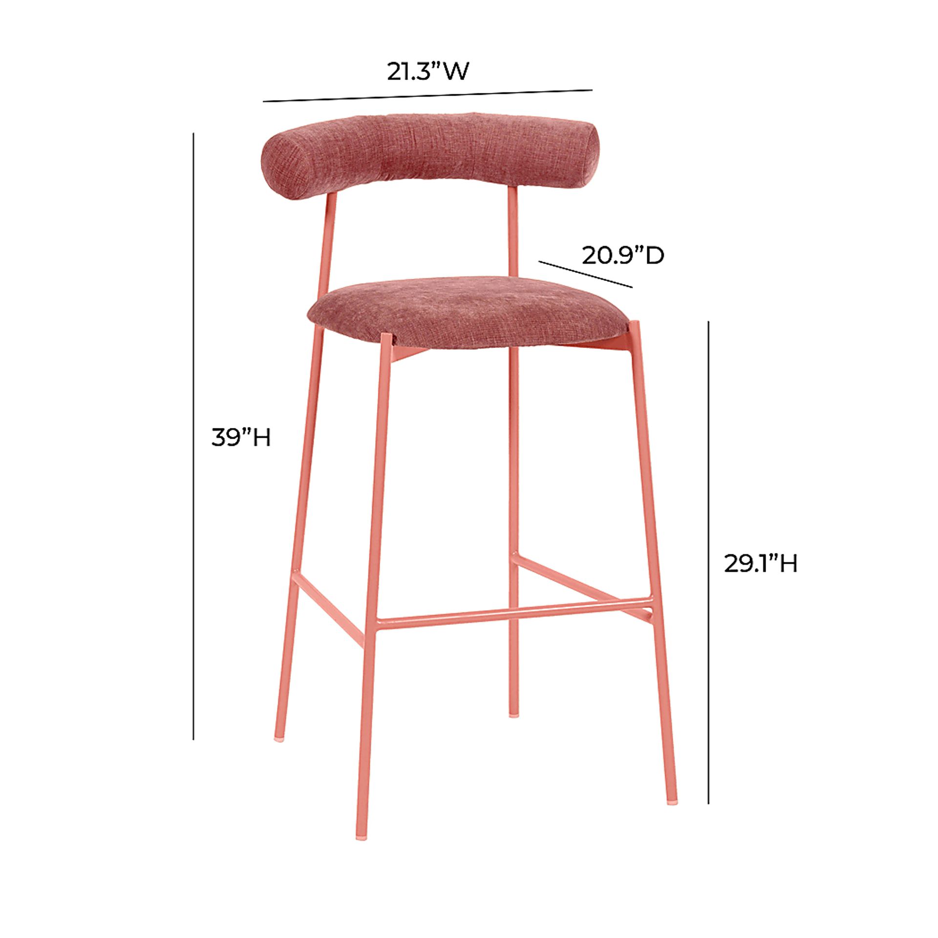 Almshouse Mauve Barstool - Image 6