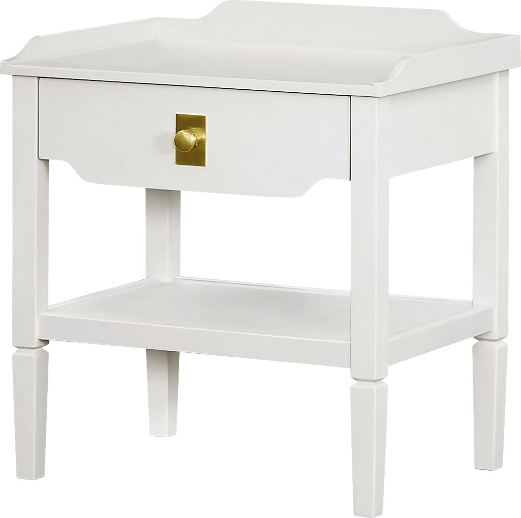 Alnis White End Table