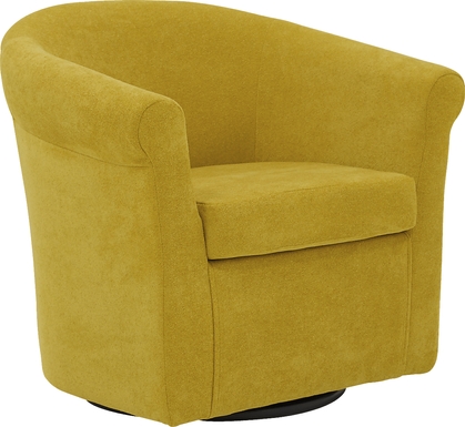 Alokaba Yellow Swivel Accent Chair