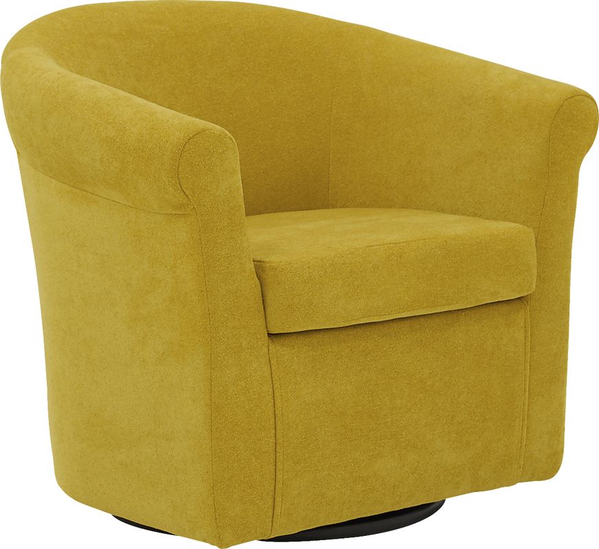 Alokaba Yellow Swivel Accent Chair