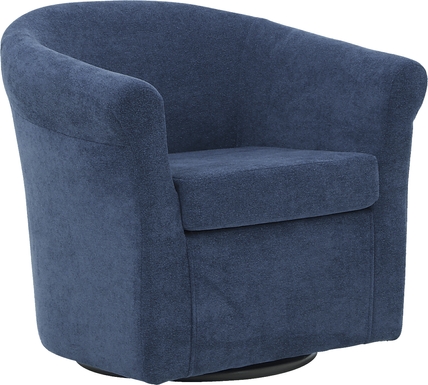 Alokaba Blue Swivel Accent Chair