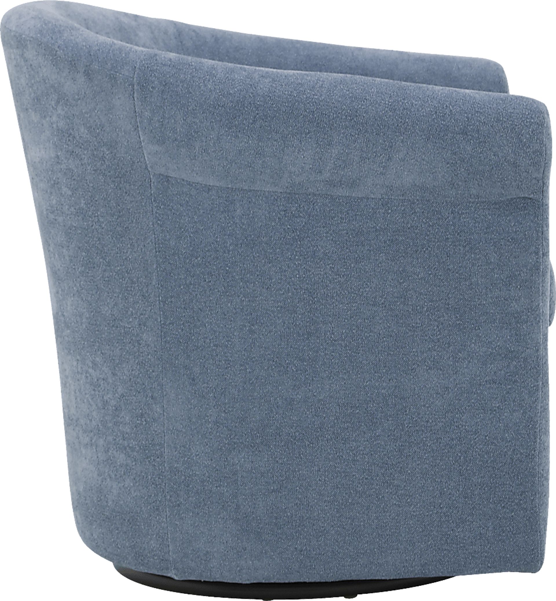 Alokaba Light Blue Swivel Accent Chair - Image 3