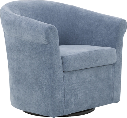 Alokaba Light Blue Swivel Accent Chair