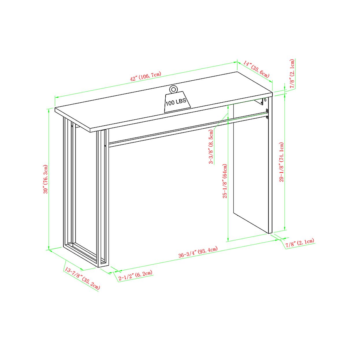 Alomar Brown Sofa Table