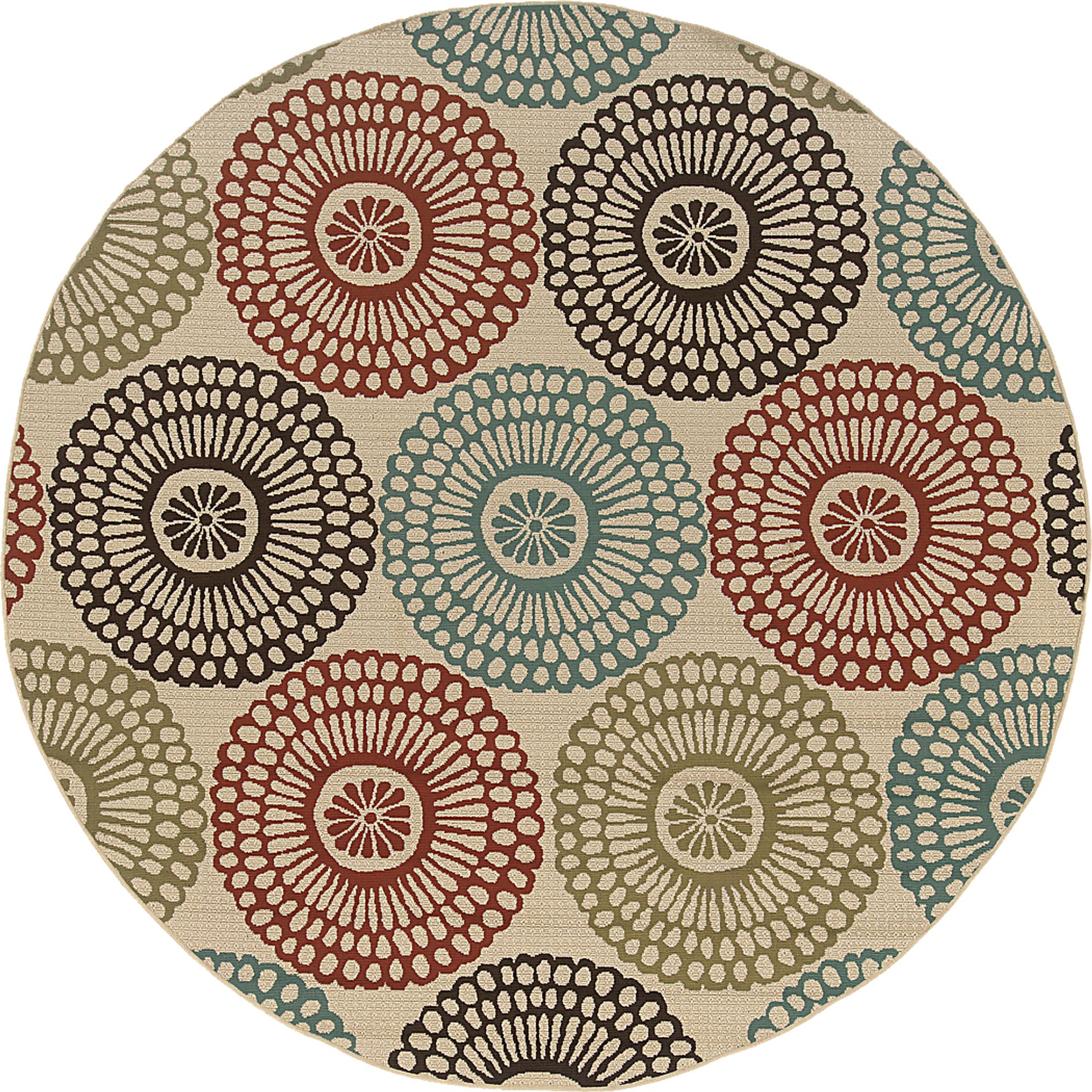 Alondra Blue 7'10 Round Indoor/Outdoor Rug - Image 1