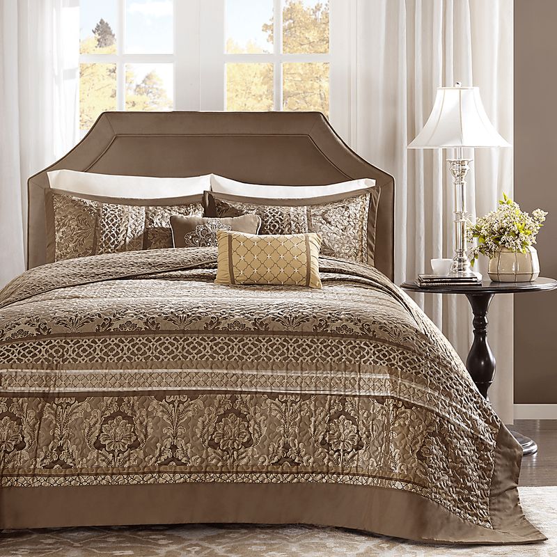 Alondria Brown 5 Pc King Bedspread Set