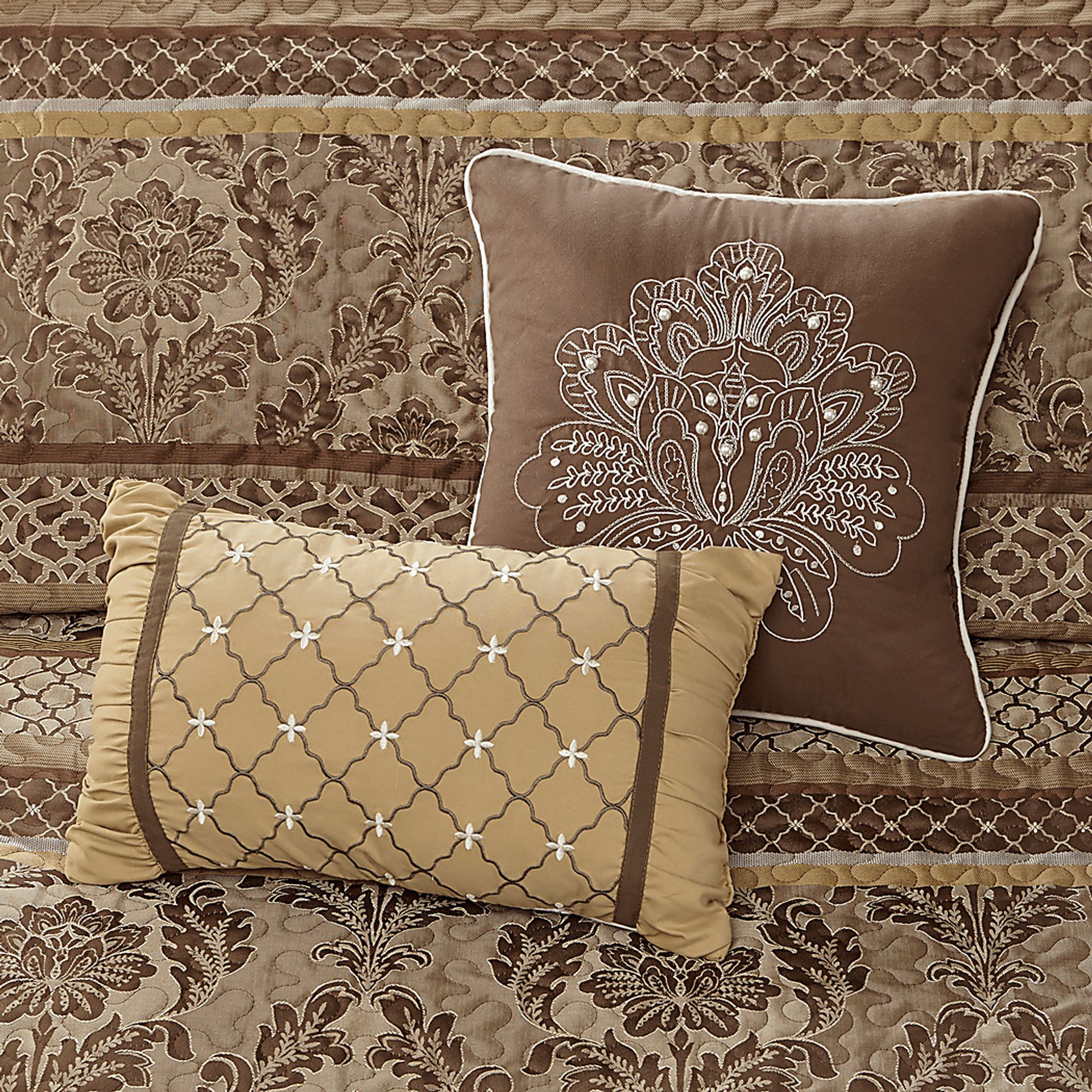 Alondria Brown 5 Pc Queen Bedspread Set - Image 6