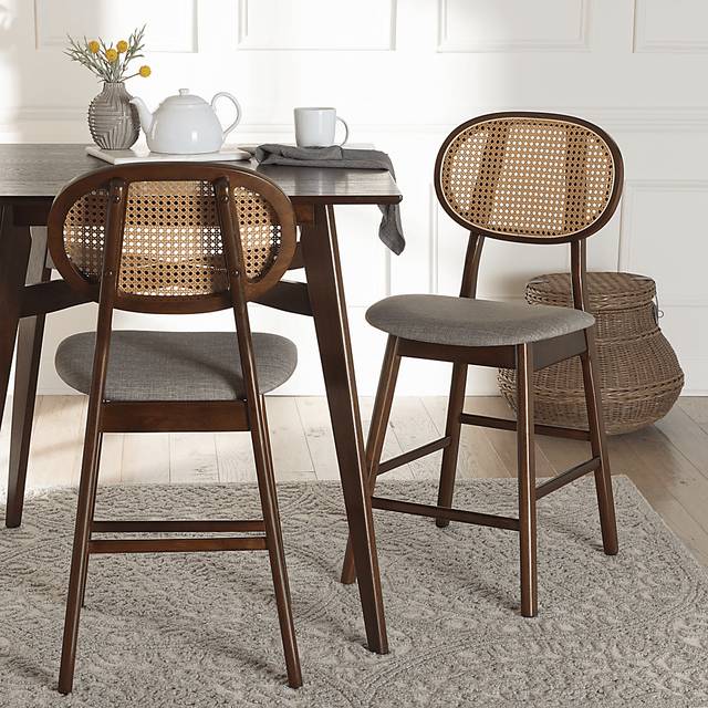 Alonesos Walnut Brown Counter Stool, Set of 2 - Thumbnail - Image 2