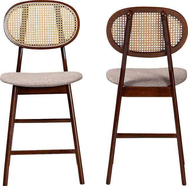 Alonesos Walnut Brown Counter Stool, Set of 2 - Thumbnail - Image 4