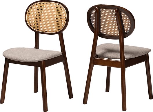 Alonesos Walnut Brown Side Chair, Set of 2